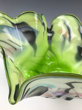 Load image into Gallery viewer, Psycho Zebra Fluted Bowl - Slime Green Interior
