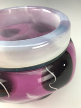 Load image into Gallery viewer, Small Push Bowl - Purple Shadows with White Cane