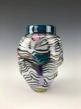Load image into Gallery viewer, Psycho Zebra Vase - Teal