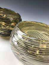 Load image into Gallery viewer, Oasis Bowl Pair - Iris Yellow/Black Lines and Iris Clear/White Lines