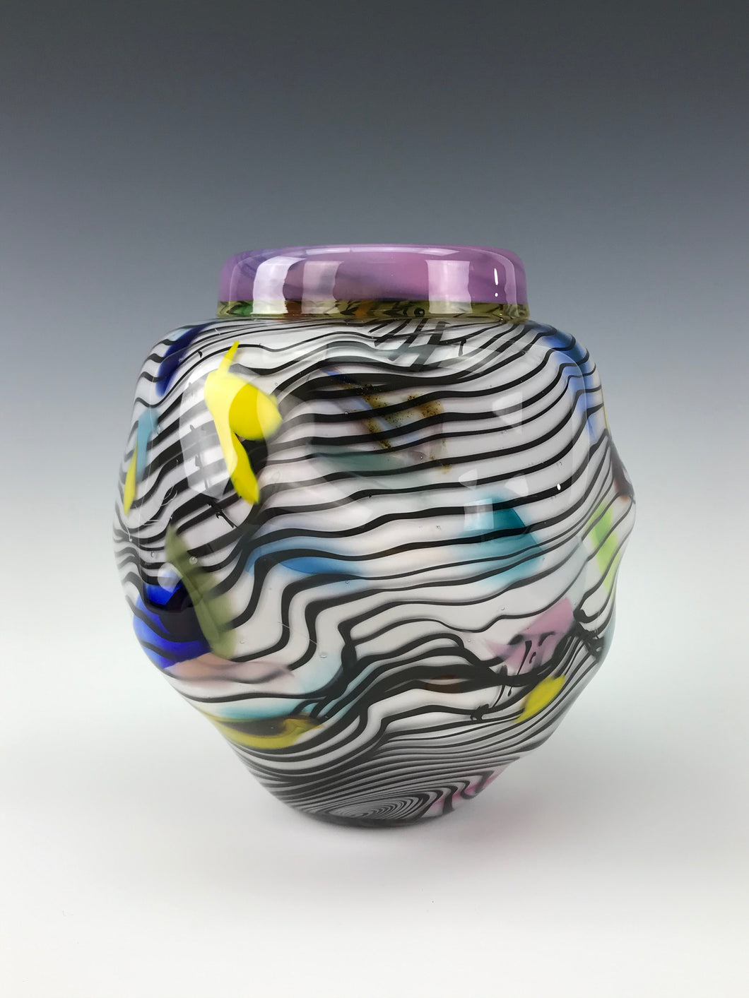 Psycho Zebra Vase - Lilac Interior