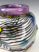 Load image into Gallery viewer, Psycho Zebra Vase - Lilac Interior
