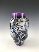 Load image into Gallery viewer, Psycho Zebra Vase - Purple Interior
