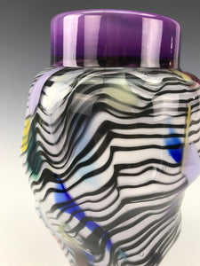 Psycho Zebra Vase - Purple Interior