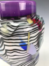 Load image into Gallery viewer, Psycho Zebra Vase - Purple Interior
