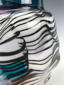 Psycho Zebra Vase - Teal