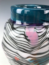 Load image into Gallery viewer, Psycho Zebra Vase - Teal
