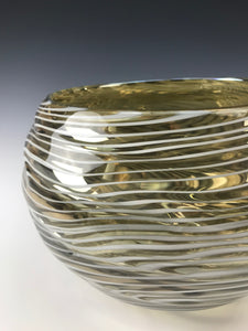 Oasis Bowl (Lg) - Iris Clear/White Lines