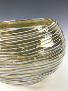 Oasis Bowl (Lg) - Iris Clear/White Lines