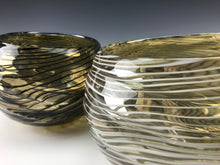 Load image into Gallery viewer, Oasis Bowl Pair - Iris Yellow/Black Lines and Iris Clear/White Lines
